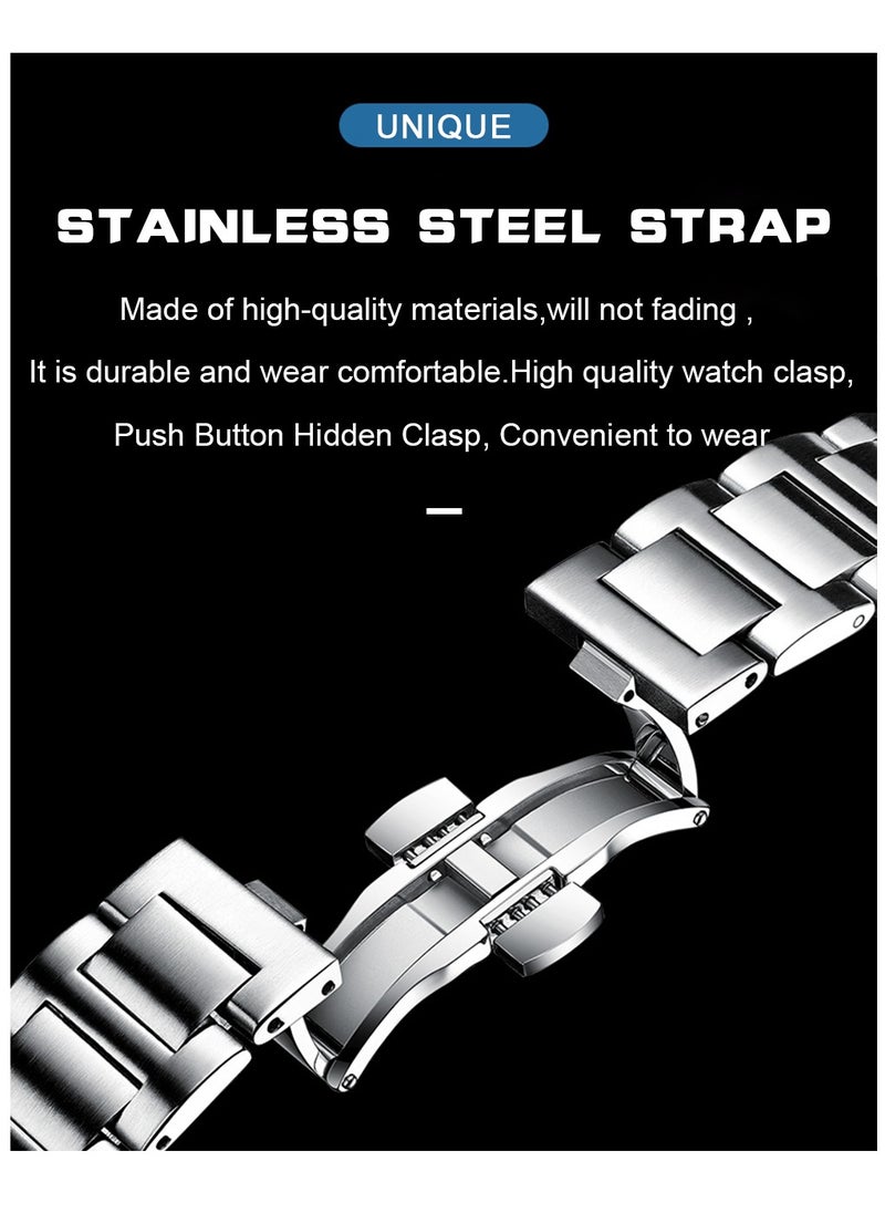 POEDAGAR - Watch for Men Stainless Steel Quartz Analog Water Resistant Watch 613SIBU - Image 1