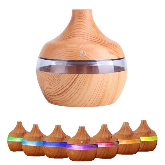 ESSENTIAL OIL DIFFUSER, 300ML AROMATHERAPY AROMA DIFFUSER AIR VAPOURISER OIL DIFFUSERS HUMIDIFIER SCENTED FRAGRANCE 7 COLORS LED LIGHT ROOM FRESHENERS FOR HOME, OFFICE