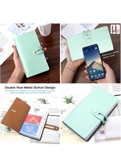 Generic Credit Card Holder, Business Card Organizer Credit Cards Protector with 96 Card Slots RFID Blocking Business Cards Holder for Managing Your Different Cards to Prevent Loss or Damage (Green)  - Image 2
