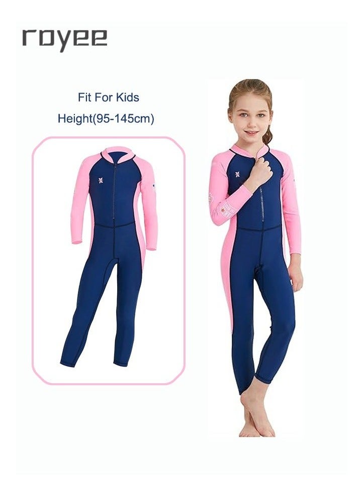 Royee Summer New Children's long sleeved one-piece swimsuit, Outdoor Quick Drying Sun Protection Swimsuit, Small and Medium-sized Children's Jellyfish Suit, Suitable for Boys and Girls Aged 3-12 - Image 1