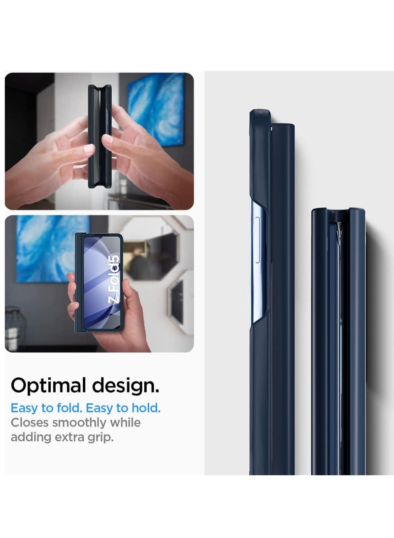 Samsung Galaxy Z Fold 5 Case with Built-in Screen Protector and Pen Holder, 360° Full Body Protection, Blue - Image 5