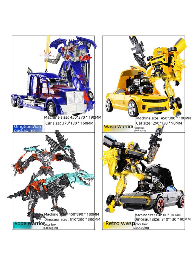 Transformable Toy Model Car Robot Bumblebee Dinosaur Cable Handheld Gundam Alloy Authentic Children's Boys Gifts-Color: Armor Optimus Prime ]  - Image 5