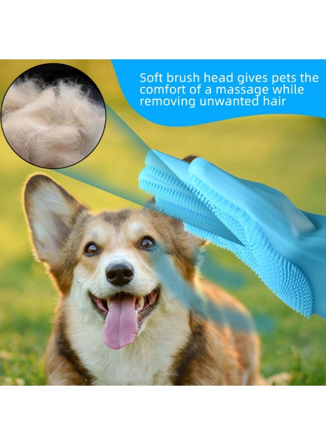 general Lengthen Pet Grooming Gloves, Silicone Heat Resistant Washing Gloves long for dog, Cat Reusable Rubber Bathing Cleaning Gloves High-Density Teeth, Kitchen for Dishes, Massage, Fur removal, Hair, - Image 4