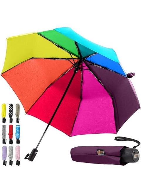 Compact Windproof Stick Umbrella, Easy One-Click Automatic Open/Close, Durable Fiberglass Ribs, Portable Lightweight Travel Umbrella