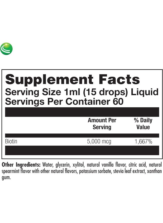 Nutra BioGenesis Biotin 5000 - Liquid Vitamin B Biotin Drops for Skin, Hair, Adrenal & Immune Health- 2 Oz - Image 5
