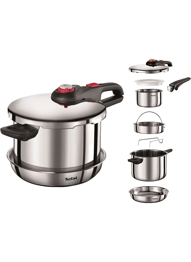 Tefal 6 Pieces  Set  Tefal Pressure Cooker Secure Neo 6 Liters Silver