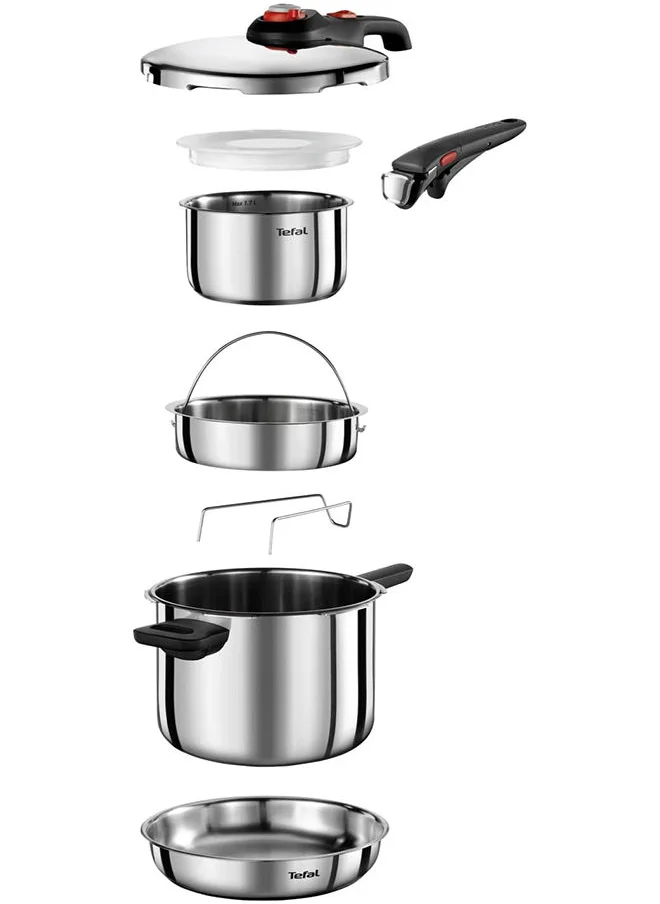Tefal 6 Pieces  Set  Tefal Pressure Cooker Secure Neo 6 Liters Silver