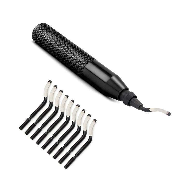 YXGOOD Hand Deburring Tool Kit Set- Practical for Cutting Deburrs Wood, Plastic, Aluminum, Copper and Steel (Black, 10pcs) - Image 5
