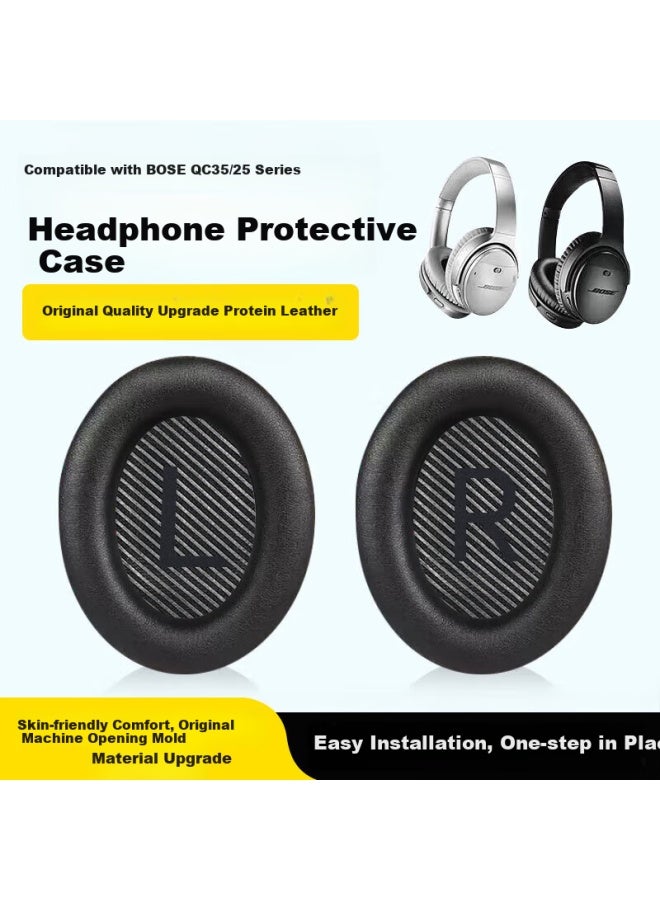 KOVOL وسادات أذن بديلة من كوفول لسماعات بوز QC35/25/15، متوافقة مع سماعات بوز كوات كومفورت 35، سوداء - Image 1