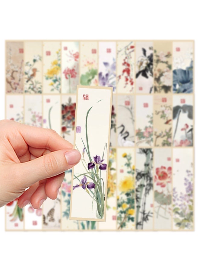 30 قطعة من علامات الكتب للرسم الصيني، علامات كتب للرسم بالحبر الصيني، علامات كتب فنية، علامات كتب ورقية، علامات دفتر ملاحظات، قرطاسية للطلاب - Image 3