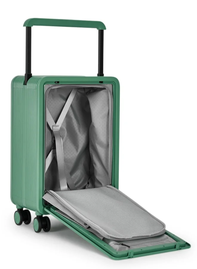 LIMRA Travel Bag It contains two compartments From Limra Made Of PC Cabin Carry Check-In Luggage Trolley Size 20 inch Color Green