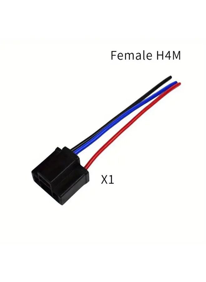 Female H4M Car Socket Cable Adapter Headlight Bulb Power Harness Plug Connector - Image 1