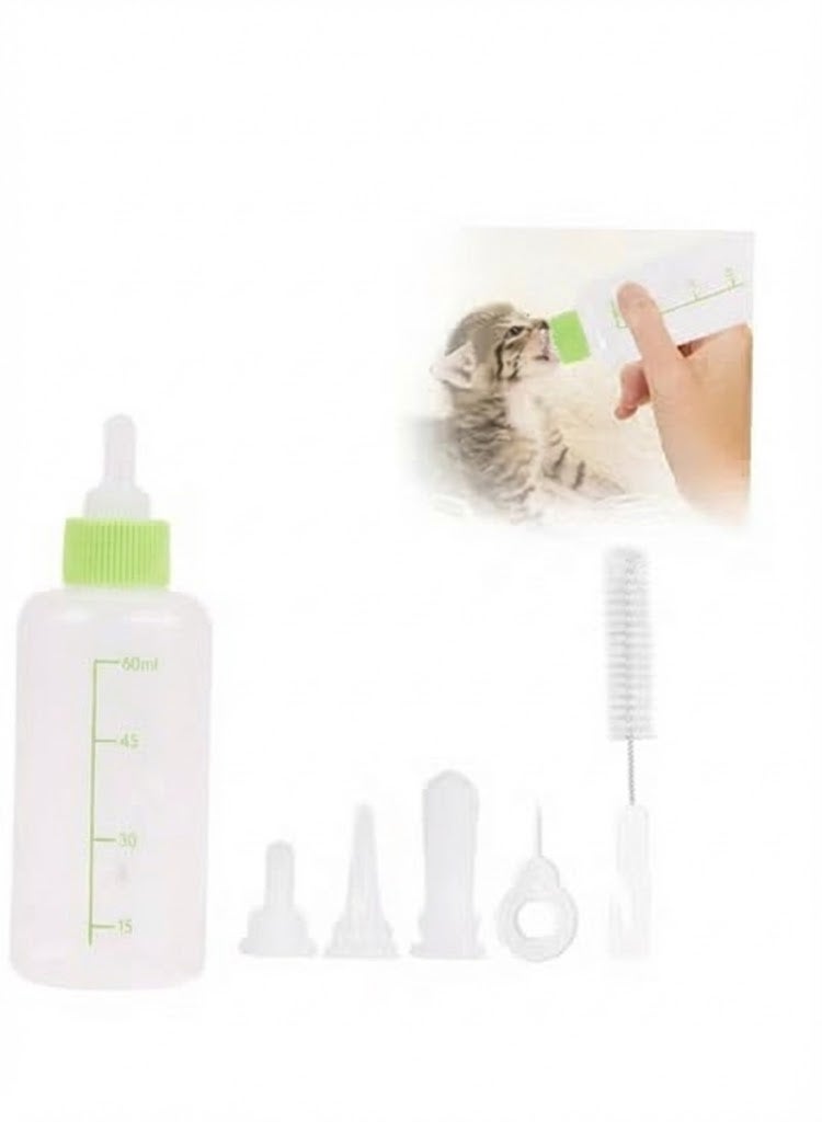 A.M Pet Feeding Bottle Kit Kitten Bottles Kitten Milk Replacer Puppy Milk Feeder with Replacement Puppy Feeding Bottles for Small Animals Newborn Dog and cat Nursing Supplies - Image 1