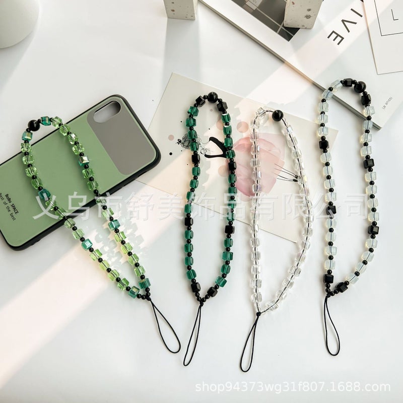 and Ken Dou Jin Zhini Same Style Sugar Crystal Beaded Mobile Phone Chain ins Mobile Phone Case Lanyard Pendant Crystal Chain - Image 2