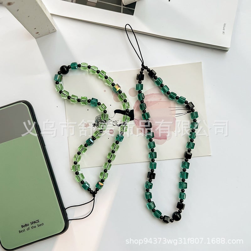 and Ken Dou Jin Zhini Same Style Sugar Crystal Beaded Mobile Phone Chain ins Mobile Phone Case Lanyard Pendant Crystal Chain - Image 5
