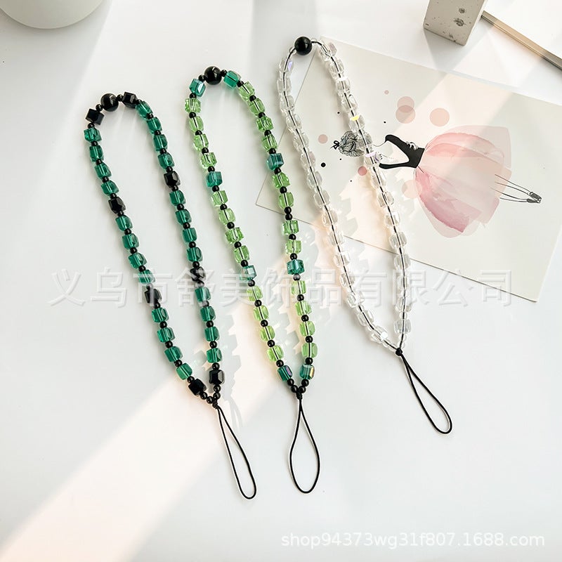 and Ken Dou Jin Zhini Same Style Sugar Crystal Beaded Mobile Phone Chain ins Mobile Phone Case Lanyard Pendant Crystal Chain - Image 4