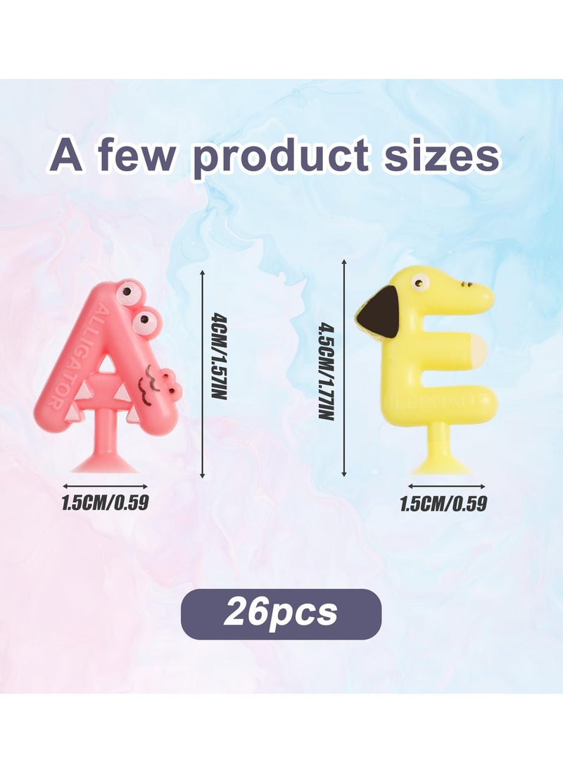Excefore Suction Cup Letters Toys, Washable Alphabet Educational Toys Learning Spelling Games Educational Bath Toys Kids Interactive Toys Alphabet Learning Toys for Toddlers(Set of 26)  - Image 2