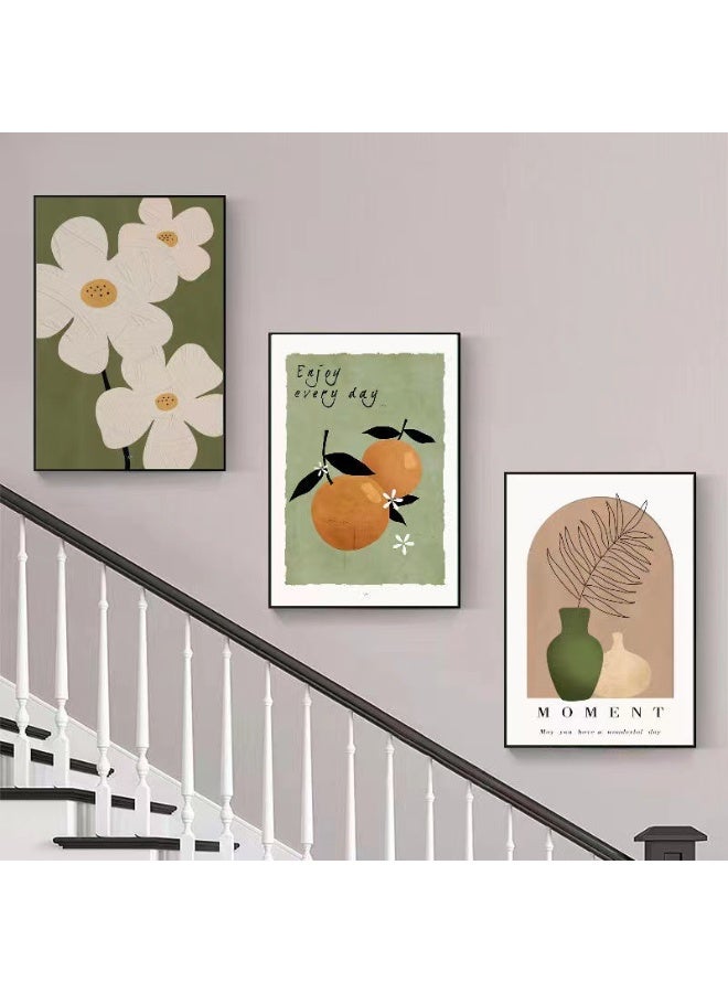 GuRiver Modern Wall Art Decoration Framed Triptych Set, Stylish Retro Decorative Painting, Punch-Free And Easy To Install, Suitable For Living Room, Bedroom, Study, Dining Room, Various Styles And Sizes - Image 2