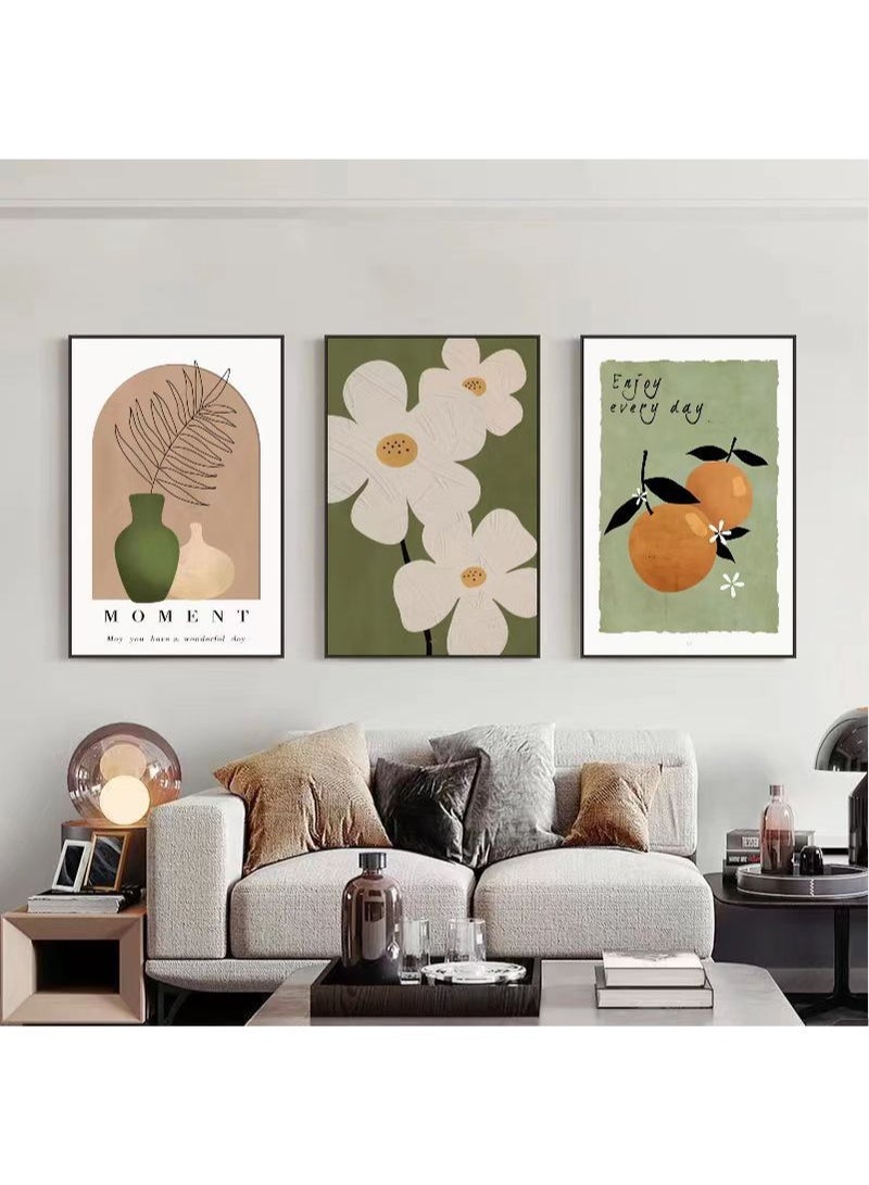 GuRiver Modern Wall Art Decoration Framed Triptych Set, Stylish Retro Decorative Painting, Punch-Free And Easy To Install, Suitable For Living Room, Bedroom, Study, Dining Room, Various Styles And Sizes - Image 1