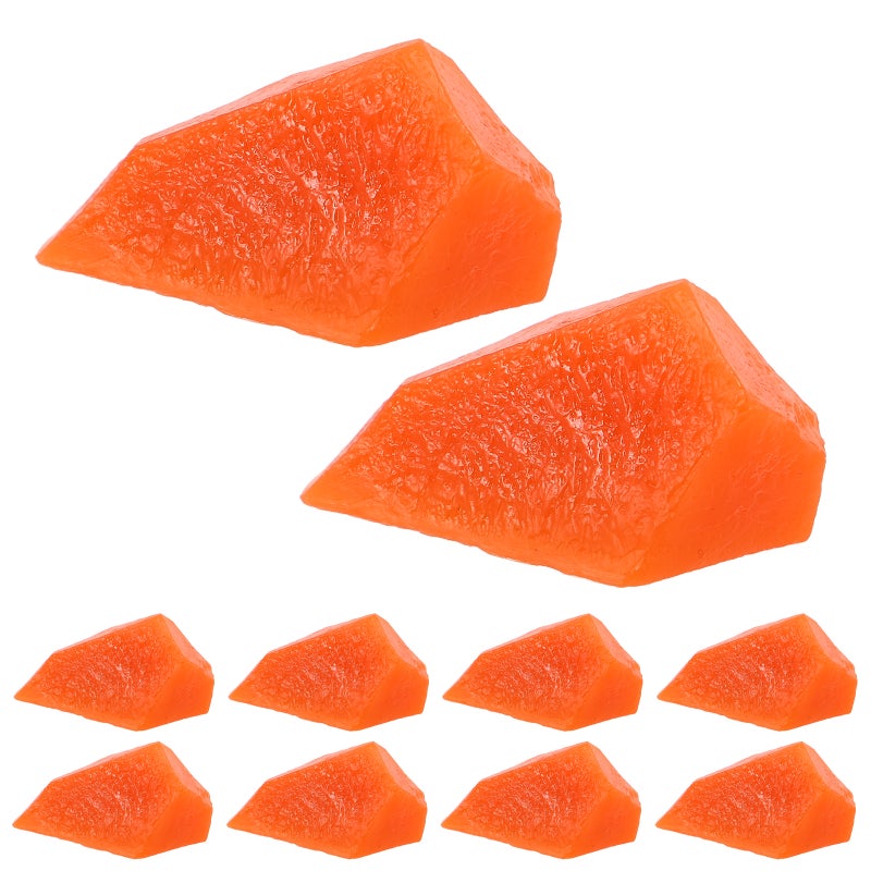 10pcs Realistic Mini Carrot Cubes - Simulation Faux Food Models For Home Kitchen Decor Party Table Settings Photography Props Diy Craft - Image 1