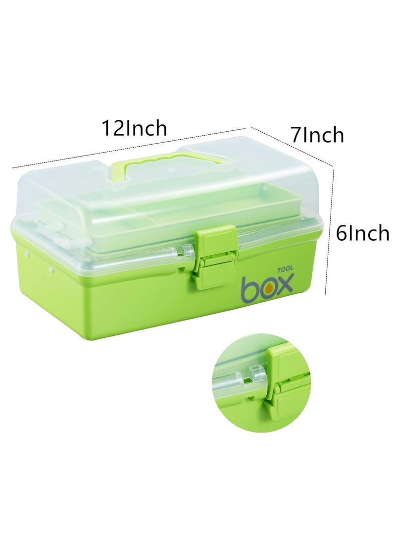 Vishal Smart Mall Vishal MultiFunctional 132 Inch 3Layer Plastic Toolbox Folding Storage Organizer with Tray for Art Craft Tools Kids Supplies and Cosmetic Storage  - Image 4