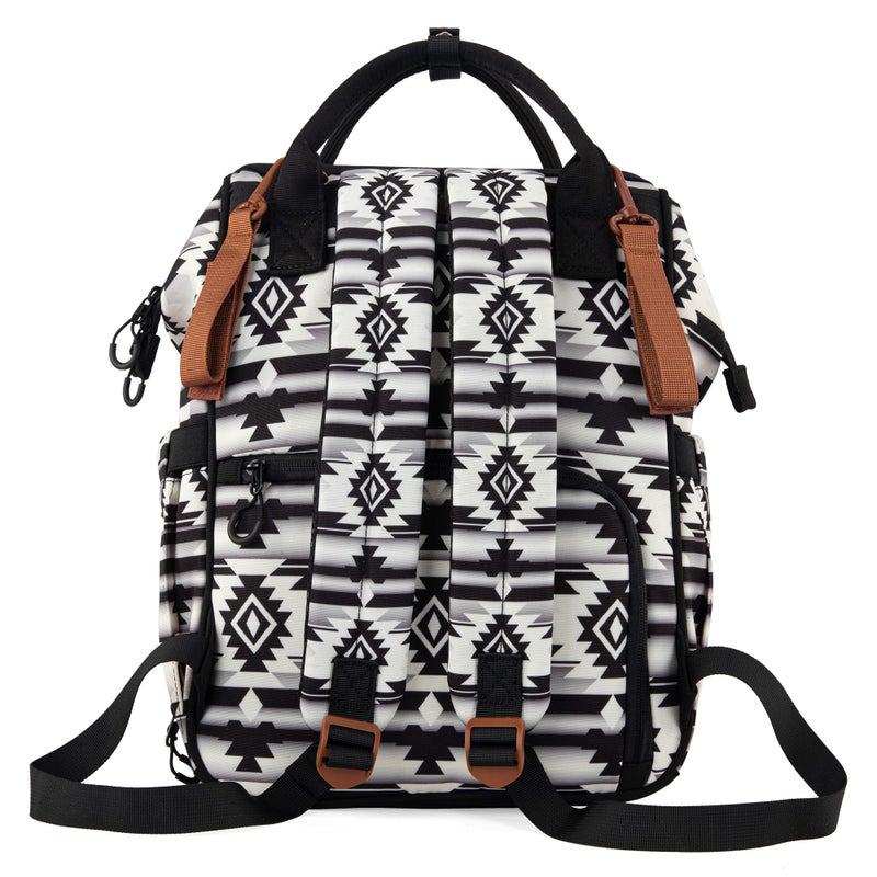 Wrangler Aztec Backpack Organized Daypack Travel Baby Bag with Stroller Strap and Side Bottle Pockets WG2204-9110BK - Image 5