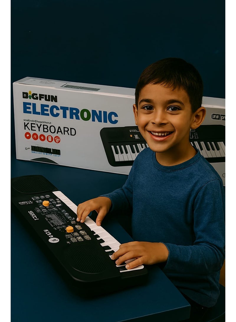 Educational Electronic Piano for Children – Interactive Musical Keyboard with Multiple Tones and Rhythms. Let your child discover their passion for music with this wonderful electronic keyboard. Designed specifically for young beginners, it combines fun and learning. Thanks to its convenient size and lightweight design, your child can play anywhere and develop their musical talents from a young age. - Image 1