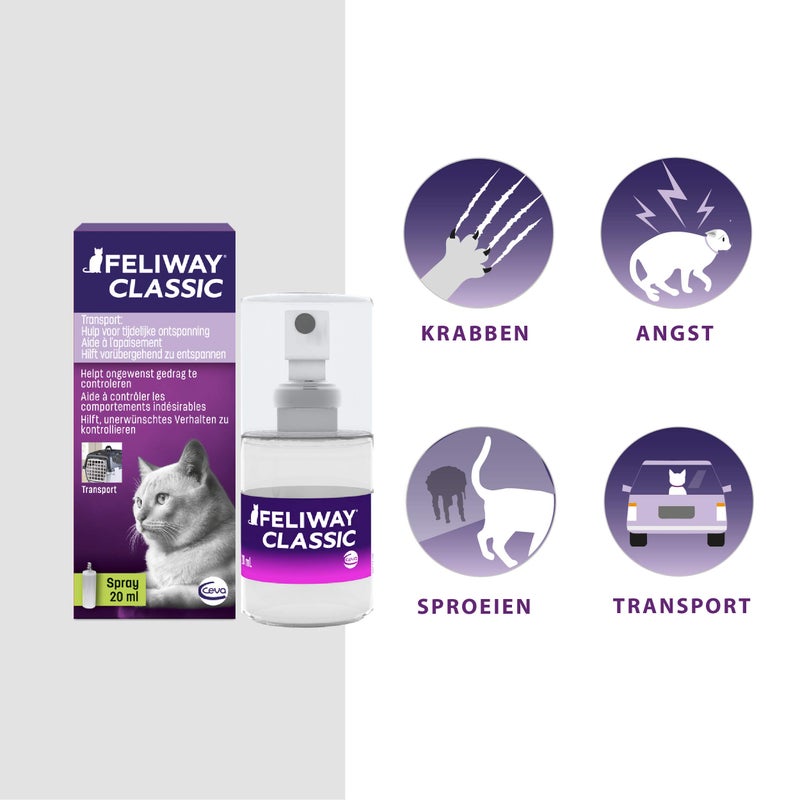 FELIWAY Classic Cat Calming Pheromone Travel Spray (20 mL) - Image 3
