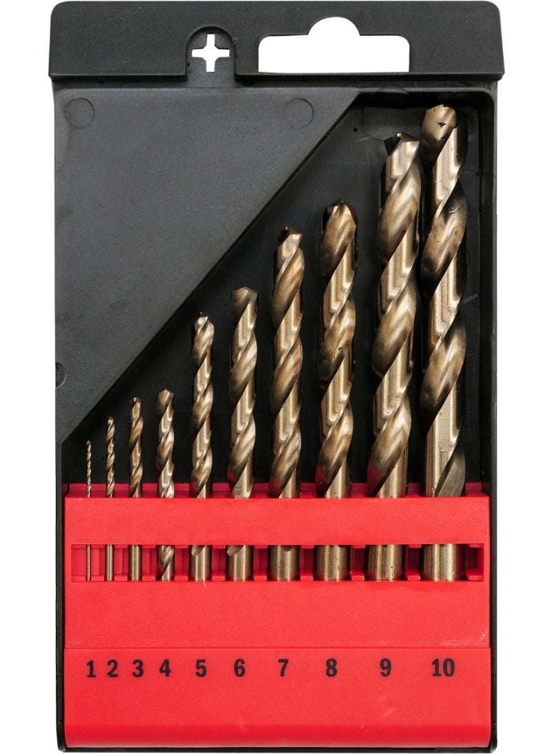 YATO Twist Drill Bit Co-HSS 10pcs/set 1-10mm in Plastic Box  YT-41603