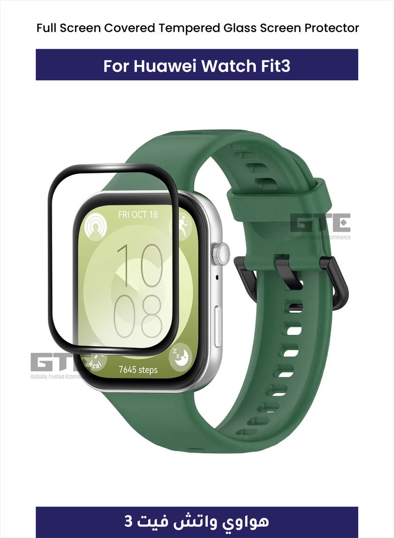 Ceramic Explosion Proof 3D Curved Screen Protector For Huawei Watch Fit 3 -Clear/Black - Image 1