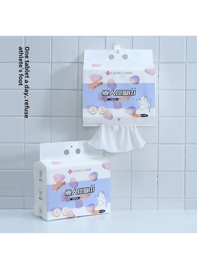 منشفة قدم جيليا مثبتة على الحائط مصنوعة من لب الخشب السميك للاستخدام المزدوج للملابس العائلية الرطبة والجافة لتنظيف الوجه في الفنادق منشفة قطنية ناعمة - اللون: أبيض - المواصفات: 25*20 - Image 3