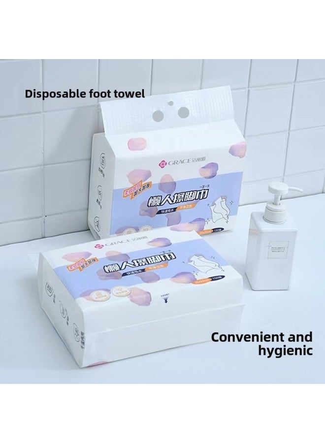 منشفة قدم جيليا مثبتة على الحائط مصنوعة من لب الخشب السميك للاستخدام المزدوج للملابس العائلية الرطبة والجافة لتنظيف الوجه في الفنادق منشفة قطنية ناعمة - اللون: أبيض - المواصفات: 25*20 - Image 2