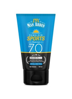 Man Arden Sun Block Sports Sunscreen Spf 70, For All Skin Types, Uva/Uvb Pa+++, High Uva & Uvb Protection Non Greasy And Water Resistant, 100 Ml  - Image 1