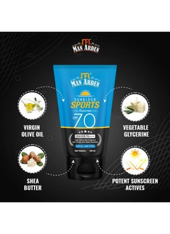 Man Arden Sun Block Sports Sunscreen Spf 70, For All Skin Types, Uva/Uvb Pa+++, High Uva & Uvb Protection Non Greasy And Water Resistant, 100 Ml  - Image 4