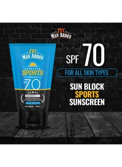 Man Arden Sun Block Sports Sunscreen Spf 70, For All Skin Types, Uva/Uvb Pa+++, High Uva & Uvb Protection Non Greasy And Water Resistant, 100 Ml  - Image 3