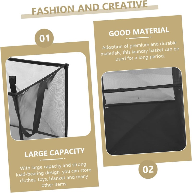 RAJA DHIRAJ RAJA DHIRAJ Laundry Hamper Bag with Handles DoubleLayer Collapsible Laundry Basket Foldable Dirty Clothes Mesh Popup Hamper for Washing Storage Kids Room Dorm or Travel PACK OF 2  - Image 2