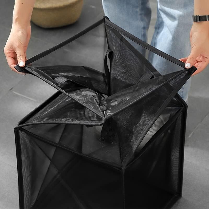 RAJA DHIRAJ RAJA DHIRAJ Laundry Hamper Bag with Handles DoubleLayer Collapsible Laundry Basket Foldable Dirty Clothes Mesh Popup Hamper for Washing Storage Kids Room Dorm or Travel PACK OF 2  - Image 3