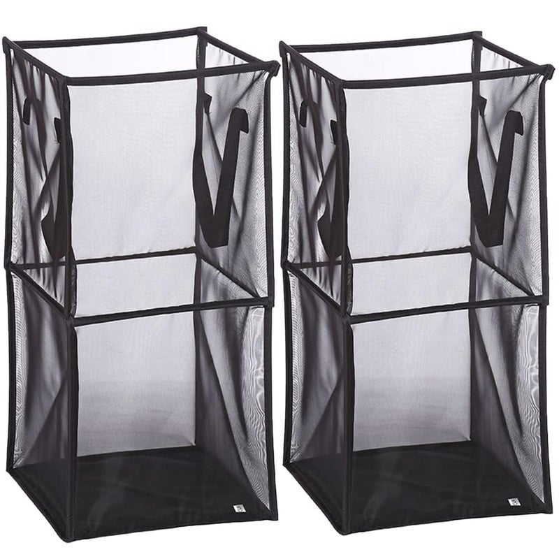 RAJA DHIRAJ RAJA DHIRAJ Laundry Hamper Bag with Handles DoubleLayer Collapsible Laundry Basket Foldable Dirty Clothes Mesh Popup Hamper for Washing Storage Kids Room Dorm or Travel PACK OF 2  - Image 1