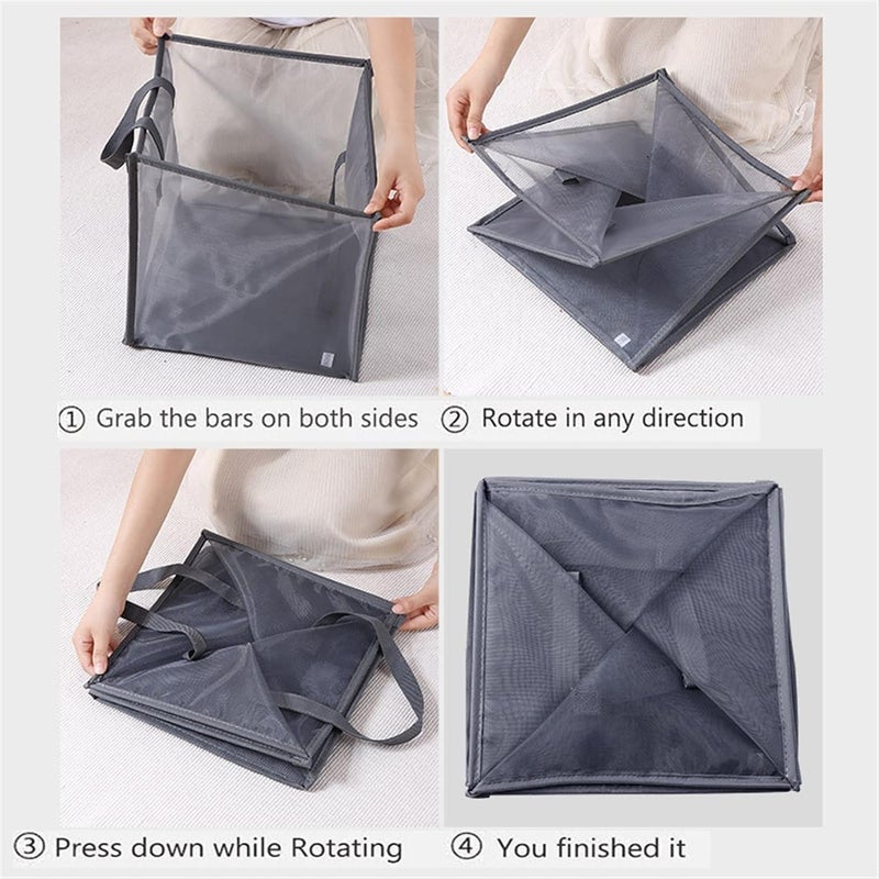 RAJA DHIRAJ RAJA DHIRAJ Laundry Hamper Bag with Handles DoubleLayer Collapsible Laundry Basket Foldable Dirty Clothes Mesh Popup Hamper for Washing Storage Kids Room Dorm or Travel PACK OF 2  - Image 4