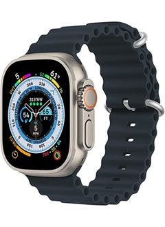 SHOPI Newest Silicone Ocean Watch Band For Apple Watch Series 8 7 6 5 4 3 2 1 SE Compatible With Apple Watch Band 42mm 44mm 45mm 49mm Replacement Women Mens, Sport  slides Strap for iWatch Ultra  - Image 4