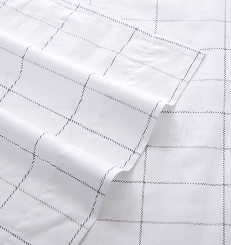 Eddie Bauer Eddie Bauer Home Sheets Cotton Percale Bedding Set  Crisp & Cool  Stylish Home Decor  Twin  Northern Plaid White/Grey  - Image 5