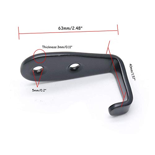Flyisland Wall Hooks 8 Pcs, Coat Hooks Garage Hook Wall Mounted Hat Hangger Hooks Robe Hook Single Coat Hanger Heavy Duty (8 Pack, Black) - Image 3