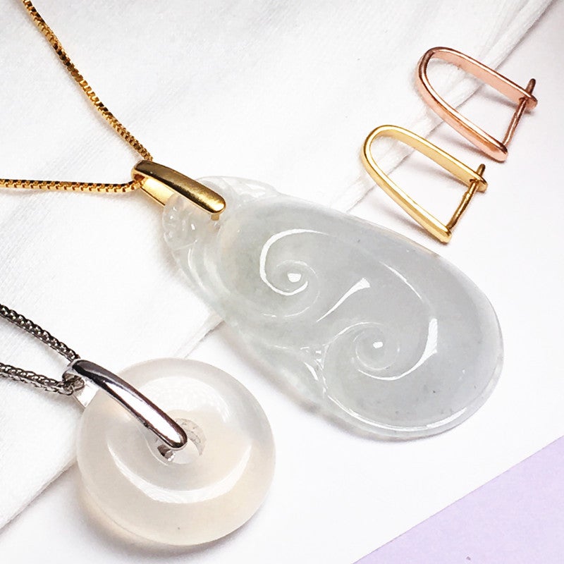 Small Ping An Buckle Pendant Buckle Head S925 Sterling Silver Clip Thickened Beeswax Buckle Universal Silver Buckle Head Simple Pendant Buckle - Image 2