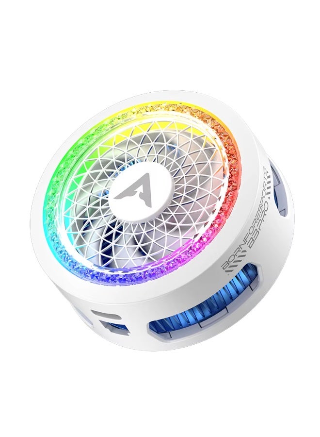 PIVA B3 Pro 25W Magnetic Mobile Cooler with RGB Lighting, Ultra-Fast 7-Blade Turbo Fan, Lightweight (80g), White - Image 1