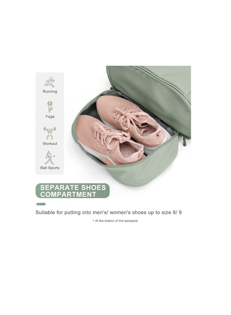 SOLARAE حقيبة ظهر رياضية نسائية، حقيبة جيم نسائية، حقيبة ظهر خفيفة للسفر مع قسم للأحذية وجيب مبلل للحقيبة السفر - Image 5