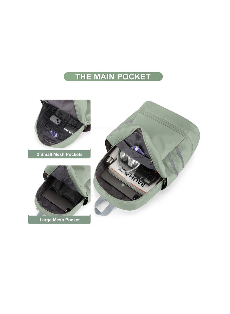 SOLARAE حقيبة ظهر رياضية نسائية، حقيبة جيم نسائية، حقيبة ظهر خفيفة للسفر مع قسم للأحذية وجيب مبلل للحقيبة السفر - Image 3