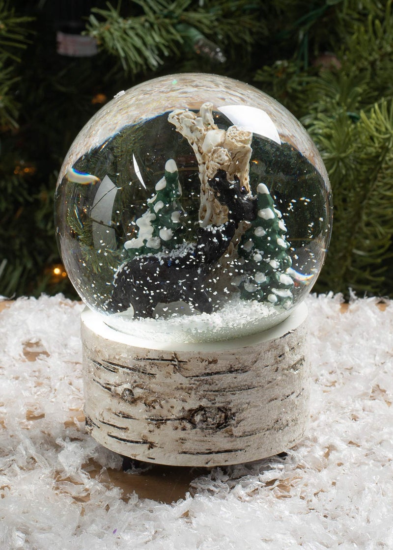 Roman White Wash Wood Black Bear 5.5 inch Resin Decorative Snow Globe - Image 2