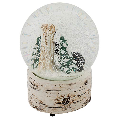 Roman White Wash Wood Black Bear 5.5 inch Resin Decorative Snow Globe - Image 3