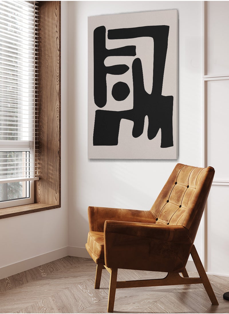 LOWHA - Framed Canvas Wall Art Stretched Over Wooden Frame with Abstract Painting - Image 1
