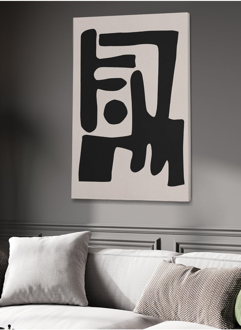 LOWHA - Framed Canvas Wall Art Stretched Over Wooden Frame with Abstract Painting - Image 1